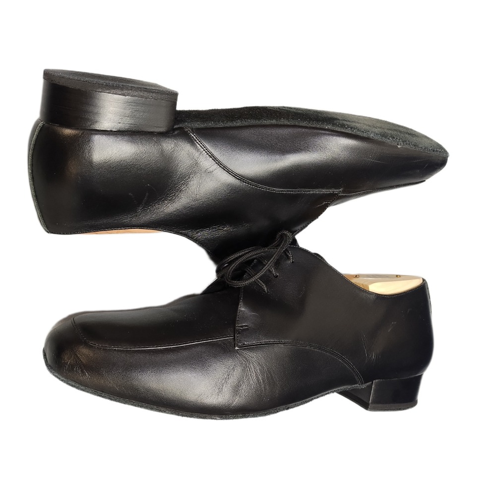 Capezio Ballroom Oxford Dance Shoes Mens US 10.5 Black Suede Sole Lace Up EUC
